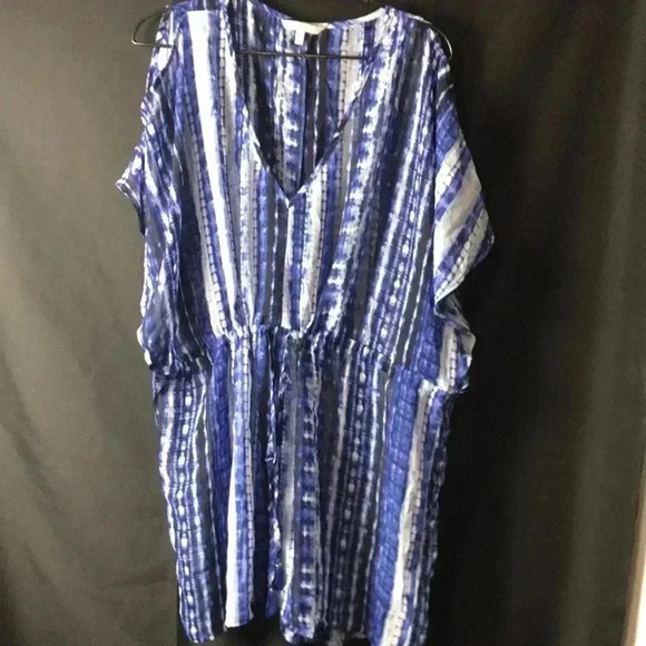 HAWAIIAN TROPIC WO SZ SMALL BLUE SWIMSUIT COVERUP - Picture 1 of 7